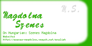 magdolna szenes business card